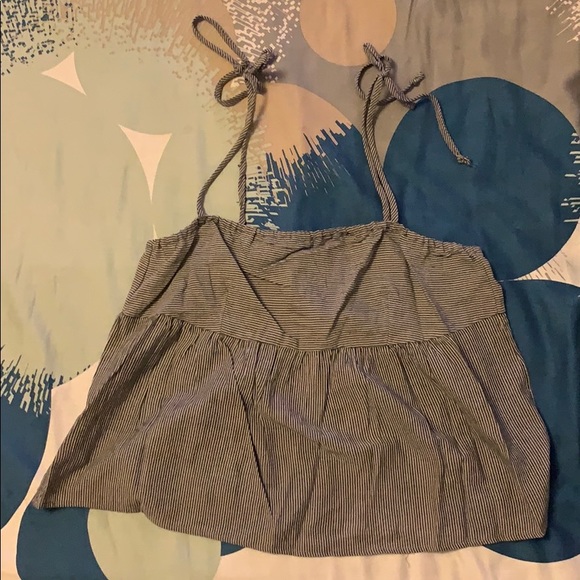 NWT BCBGENERATION striped tie shoulder tank top - Picture 2 of 4